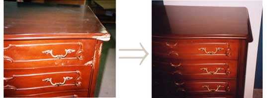 木製家具修理の例